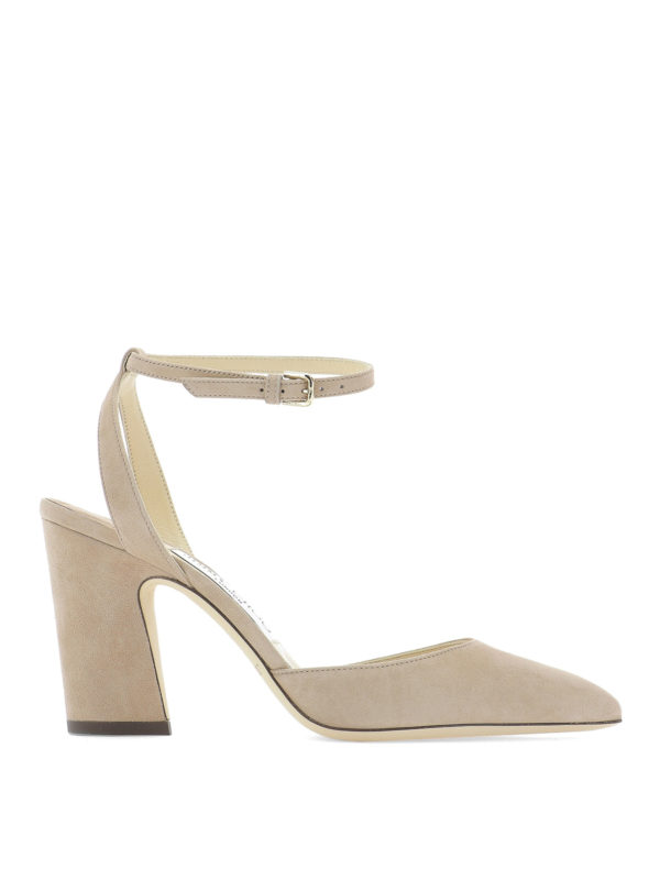 JIMMY CHOO: court shoes - Micky 85 light pink suede slingbacks