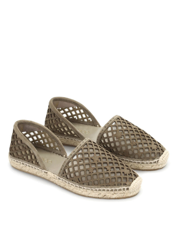 JIMMY CHOO: espadrilles - Dreya perforated suede espadrilles