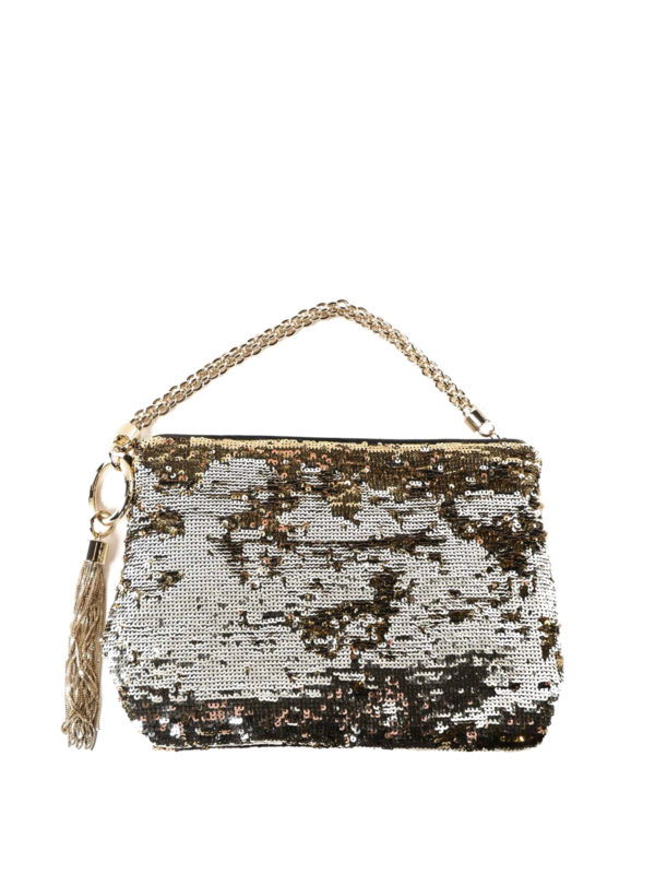 JIMMY CHOO: clutches online - Callie gold and silver sequined clutch