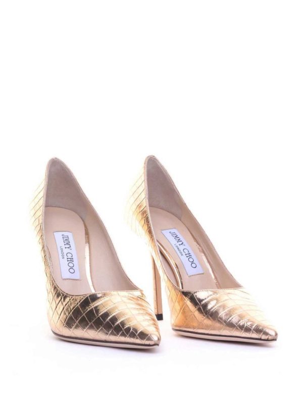 JIMMY CHOO: court shoes online - Love 100 pumps in gold color