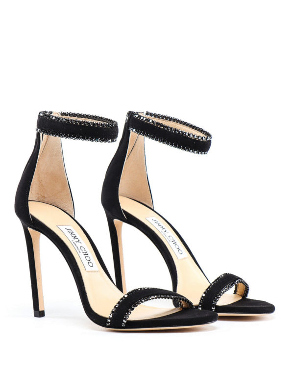 JIMMY CHOO: sandals online - Dochas 100 suede crystal detailed pumps
