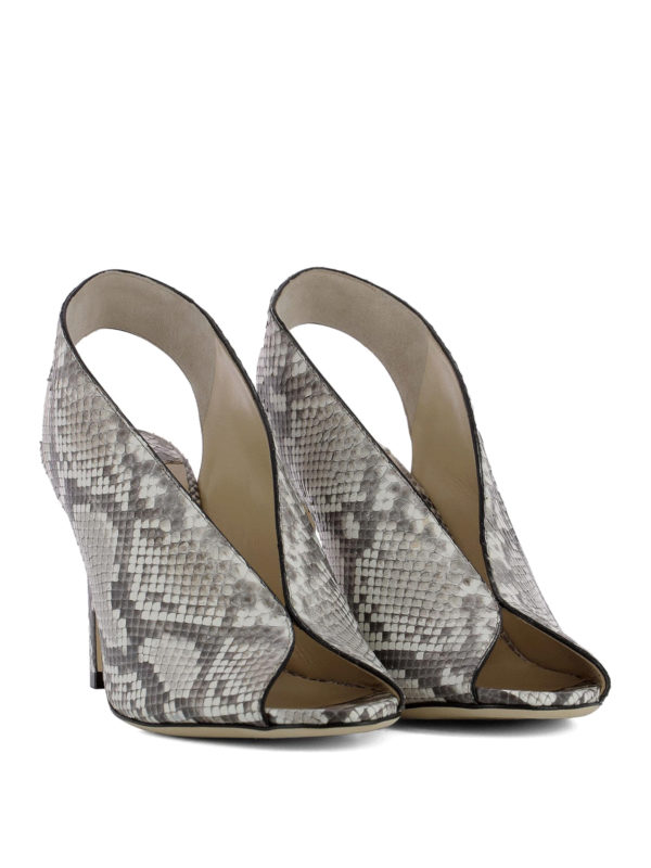 JIMMY CHOO: sandals online - Shar 85 open toe python pumps