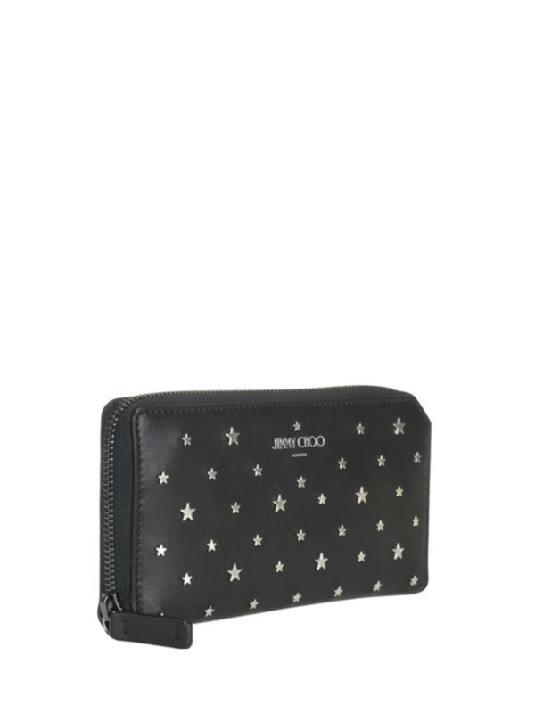 JIMMY CHOO: portafogli online - Portafoglio Abiko in pelle con stelle