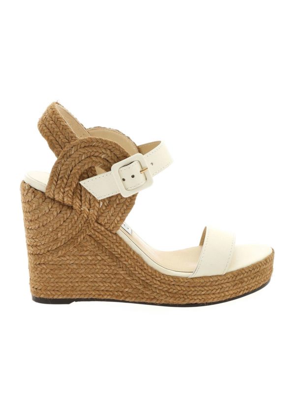 JIMMY CHOO: sandals - Delphi 100 wedges in white