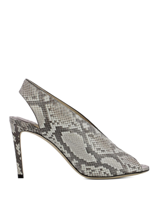 JIMMY CHOO: sandals - Shar 85 open toe python pumps