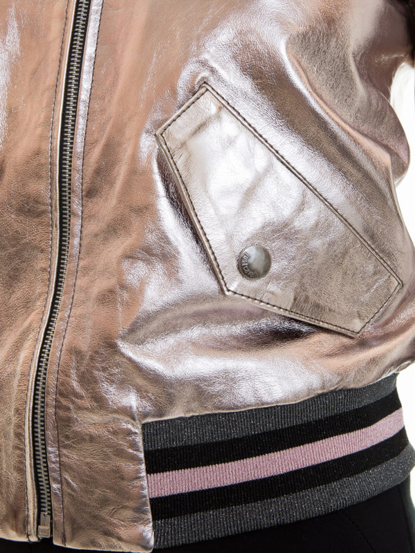 JUST CAVALLI buy online Metallic leather bomber jacket