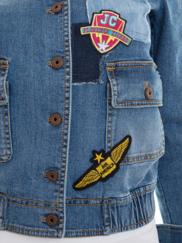 JUST CAVALLI buy online Patch detailed denim jacket
