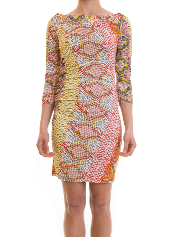 JUST CAVALLI: short dresses online - Python print jersey dress