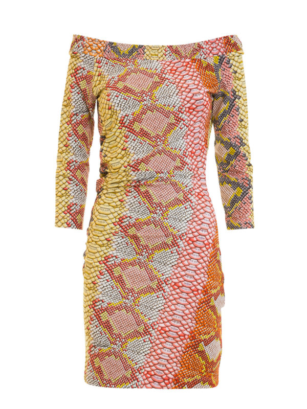 JUST CAVALLI: short dresses - Python print jersey dress