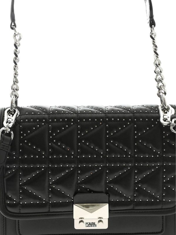 Borsa K Kuilted Studs nera shop online: KARL LAGERFELD