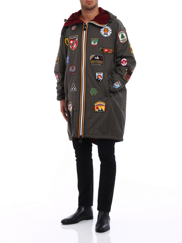 K-Way patch reversible parka shop online: DSQUARED2