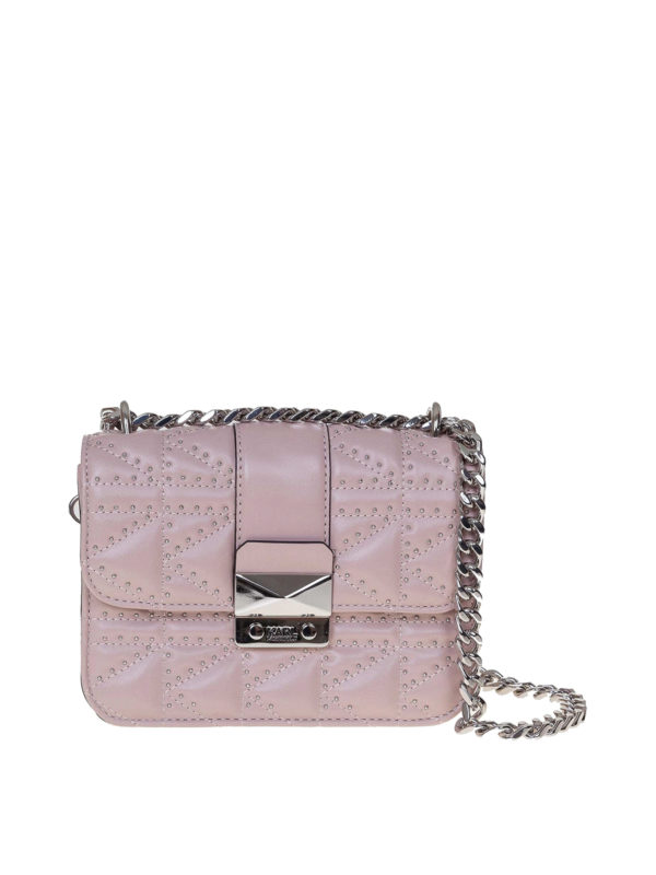 KARL LAGERFELD: cross body bags - K/Kuilted studded crossbody