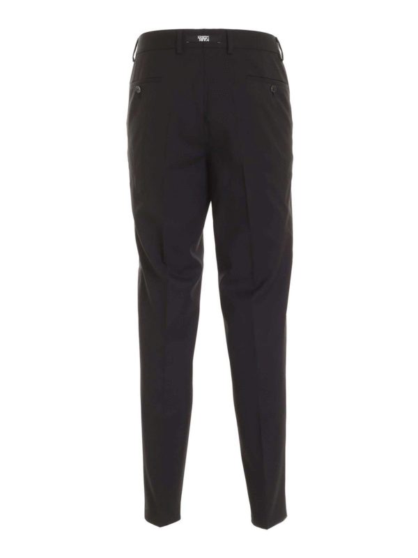 KARL LAGERFELD: casual trousers online - Lamé side bands pants in black