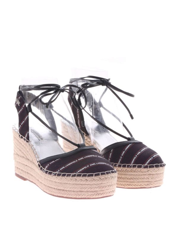KARL LAGERFELD: sandals online - Kamini wedge sandals with logo print