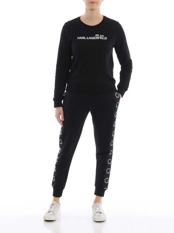 KARL LAGERFELD: tracksuit bottoms online - High waist tracksuit bottoms