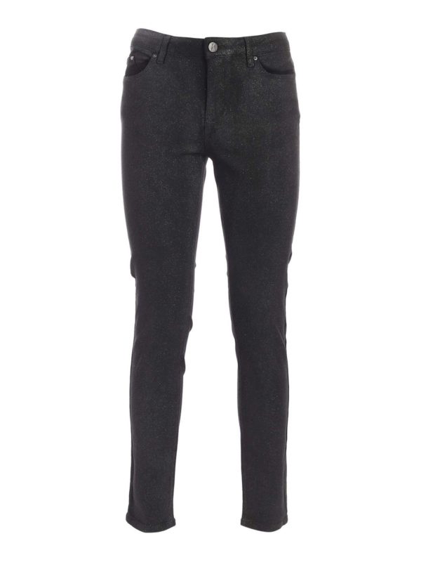 KARL LAGERFELD: skinny jeans - Sparkle skinny jeans in grey