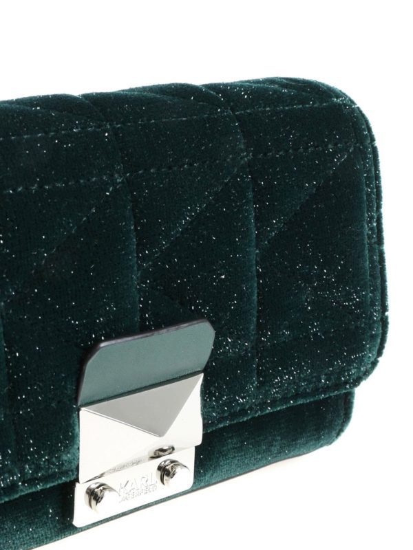 Karl X Kaia glittered green waistbag shop online: KARL LAGERFELD