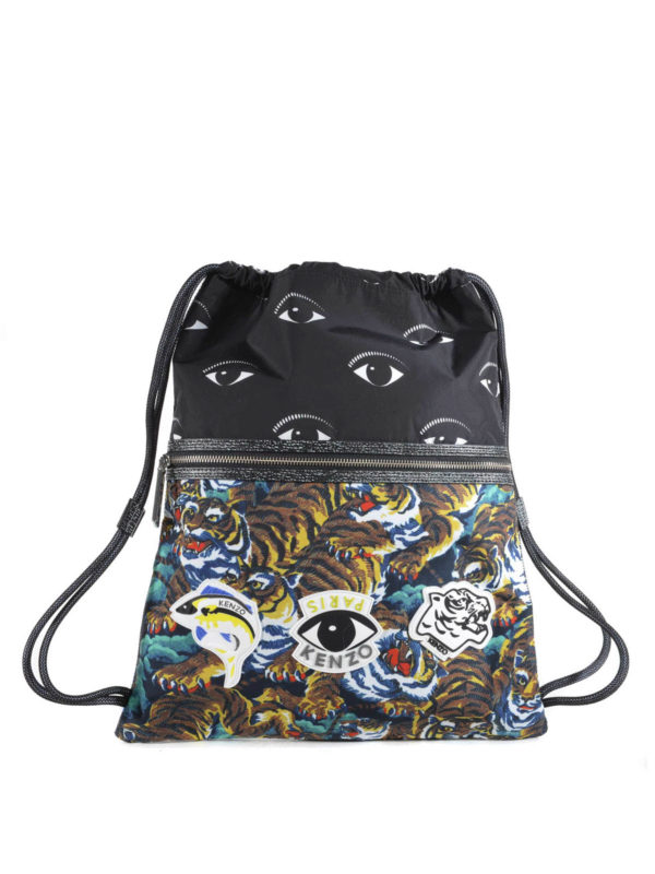 KENZO: backpacks - Multi icons backpack
