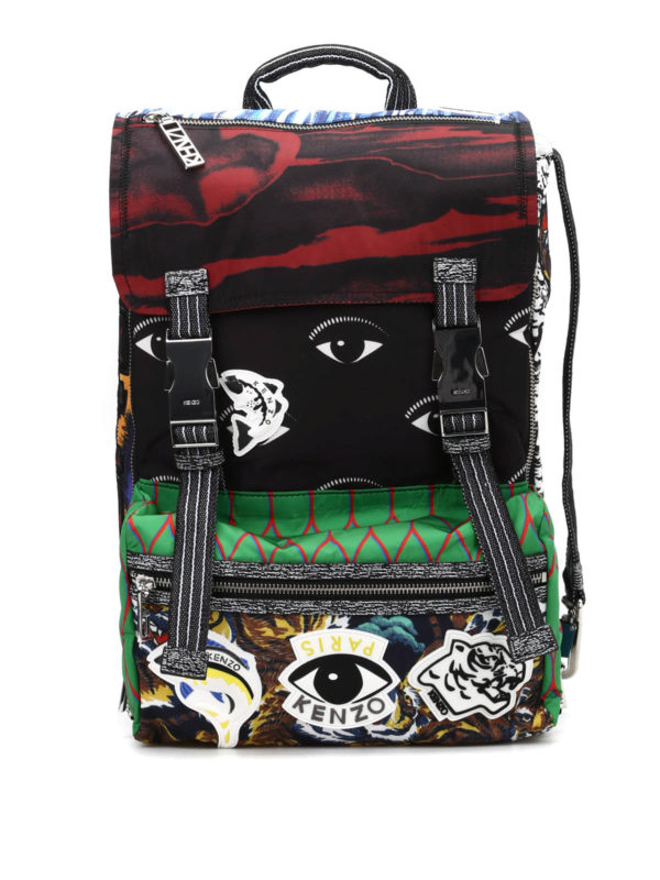 KENZO: backpacks - Printed nylon backpack