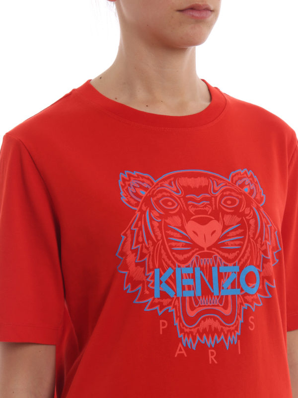 KENZO buy online Bicolour Tiger print red T-shirt
