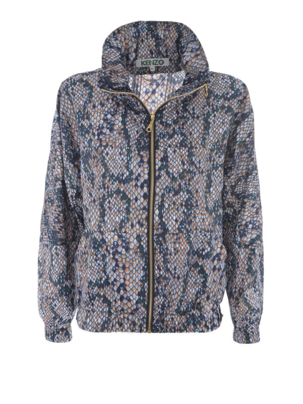 KENZO: casual jackets - Snake print windbreaker jacket