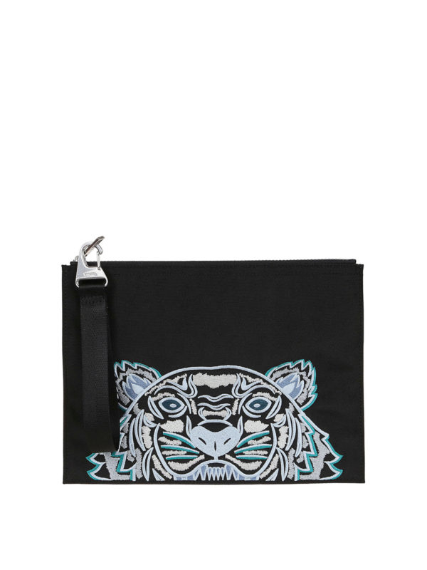 KENZO: clutches - Kampus Tiger large pouch