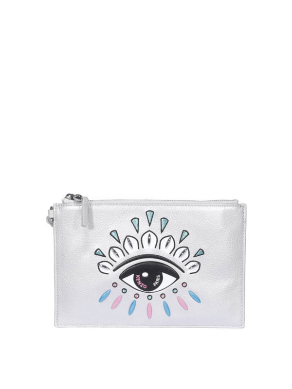 KENZO: Clutches - Clutch - Silber