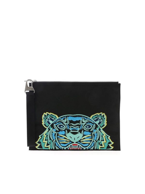 Clutches Kenzo - Tiger clutch bag in black - 5PM302F2099D | thebs.com