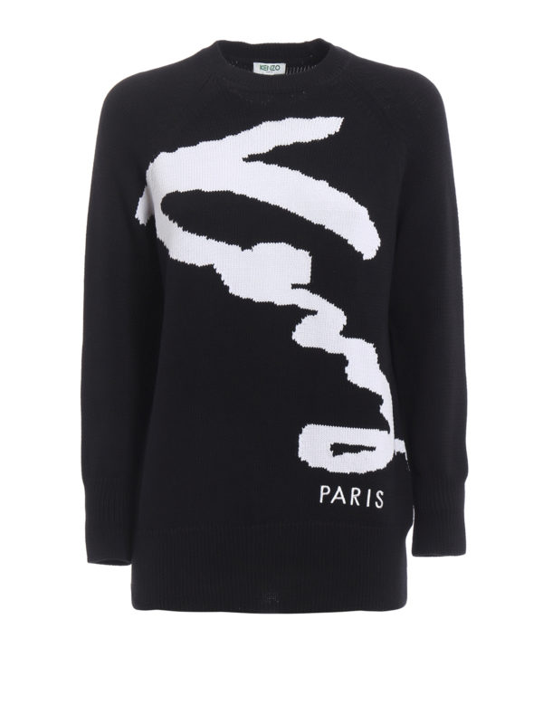 KENZO: Suéteres con cuello pico - Sudadera Negra Para Mujer