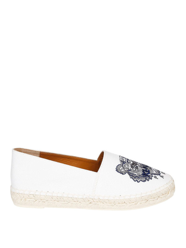 KENZO: espadrilles - Tiger white espadrilles