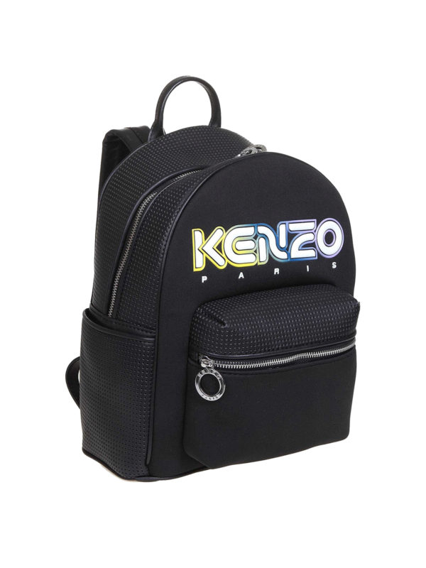 KENZO: backpacks online - Kombo leather and neoprene backpack