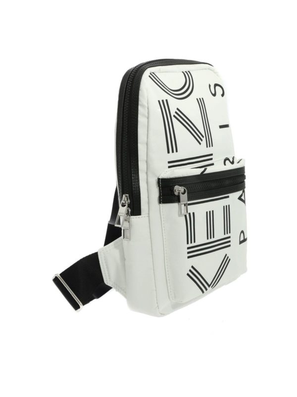 KENZO: backpacks online - One-shoulder white backpack with logo