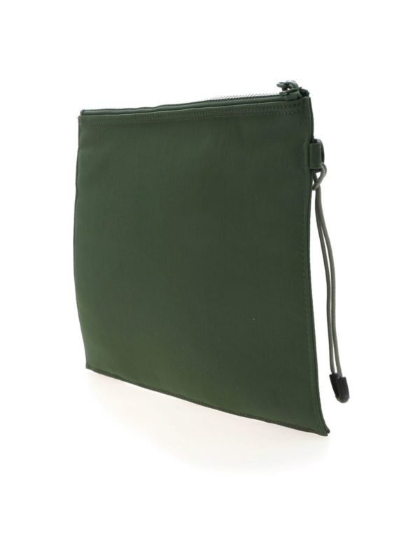 KENZO: clutches online - Branded bands clutch bag in green