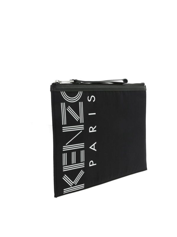 KENZO: clutches online - Kenzo Logo A4 clutch bag in black