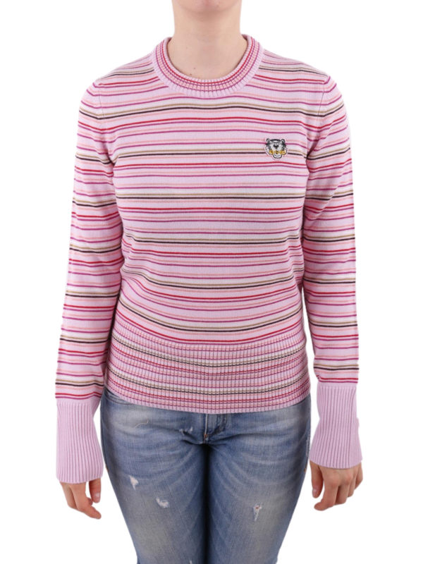 KENZO: Strickpullover mit Rundhalsausschnitt online - Rundhalspullover - Pink