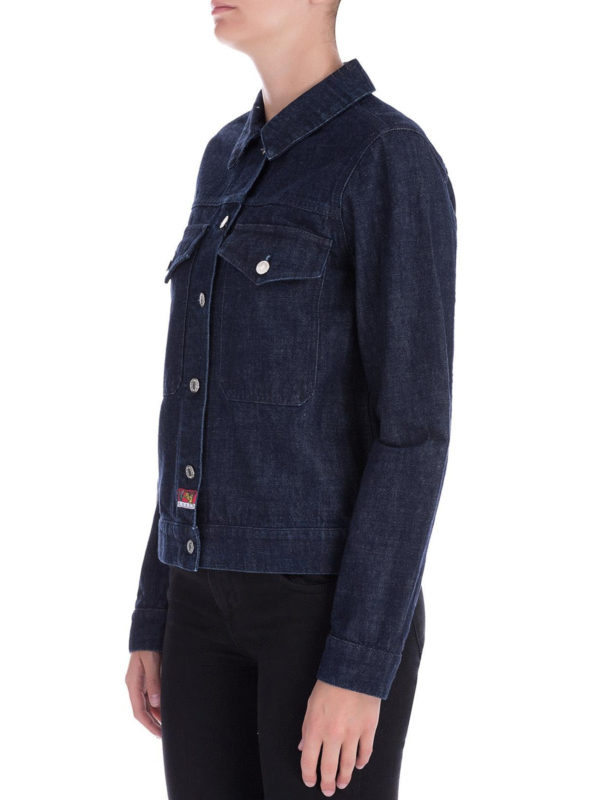 KENZO: denim jacket online - Dragon denim jacket