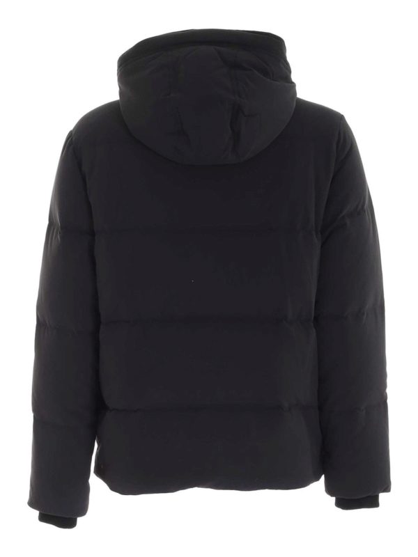 KENZO: padded jackets online - Logo patch quilted down jacket in black