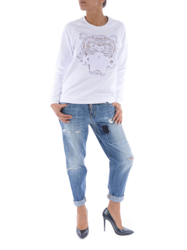 KENZO: Felpe e maglie online - Felpa con ricamo Tigre