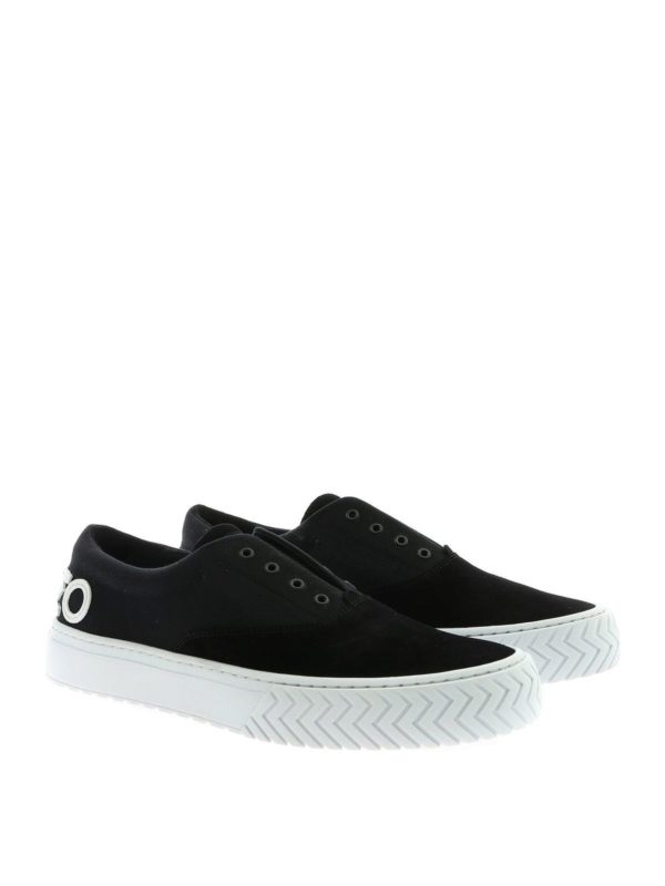 KENZO: trainers online - K-Skate black sneakers with white logo