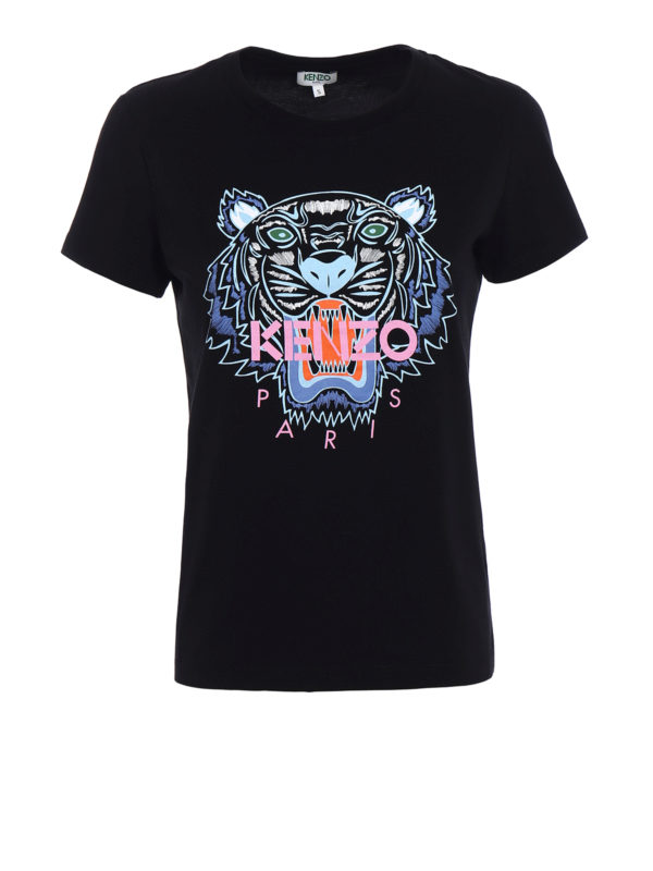 KENZO: t-shirts - Basic Tiger black Tee