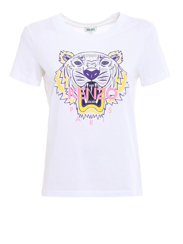 KENZO: t-shirts - Basic Tiger white Tee