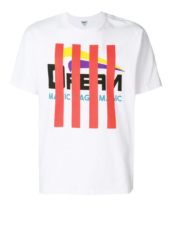 KENZO: t-shirt - T-shirt con logo Dream e righe