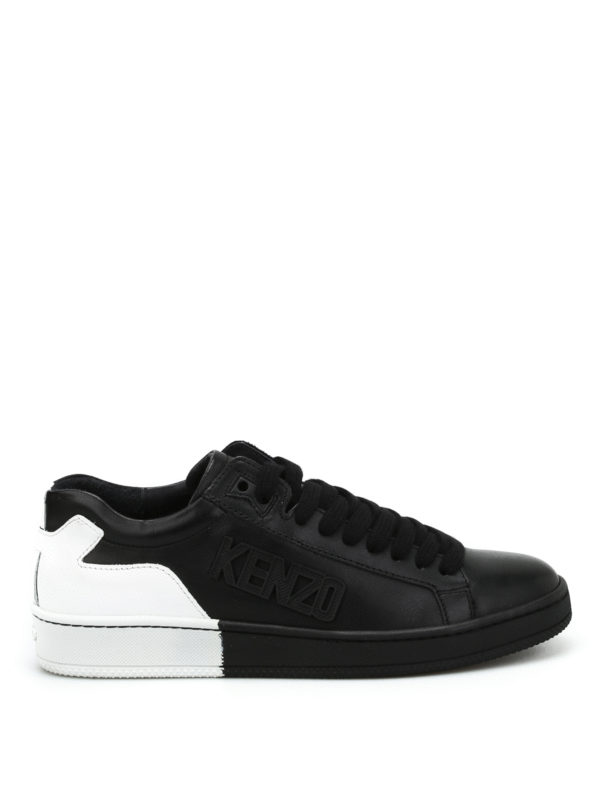 KENZO: trainers - Rubber logo leather sneakers