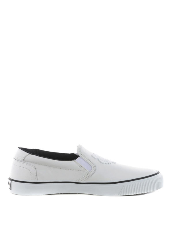 KENZO: trainers - Rubber Tiger patch leather slip-ons