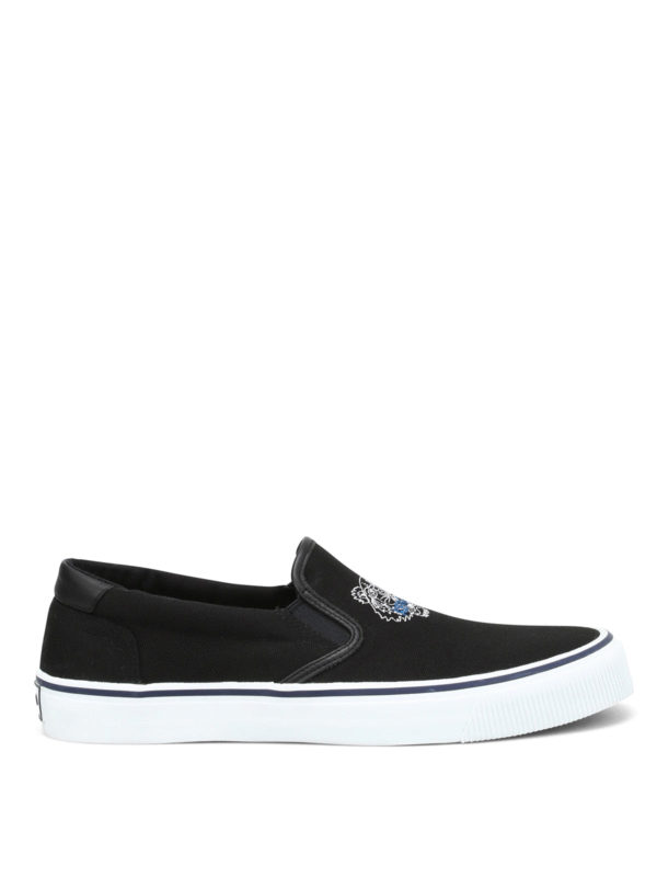 Kenzo Tiger embroidery canvas slip-ons - Black - Women|M55851 display picture 2