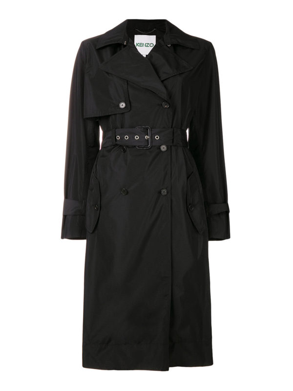 Kenzo Waterproof taffeta trench coat - Black|F852MA1935AV99