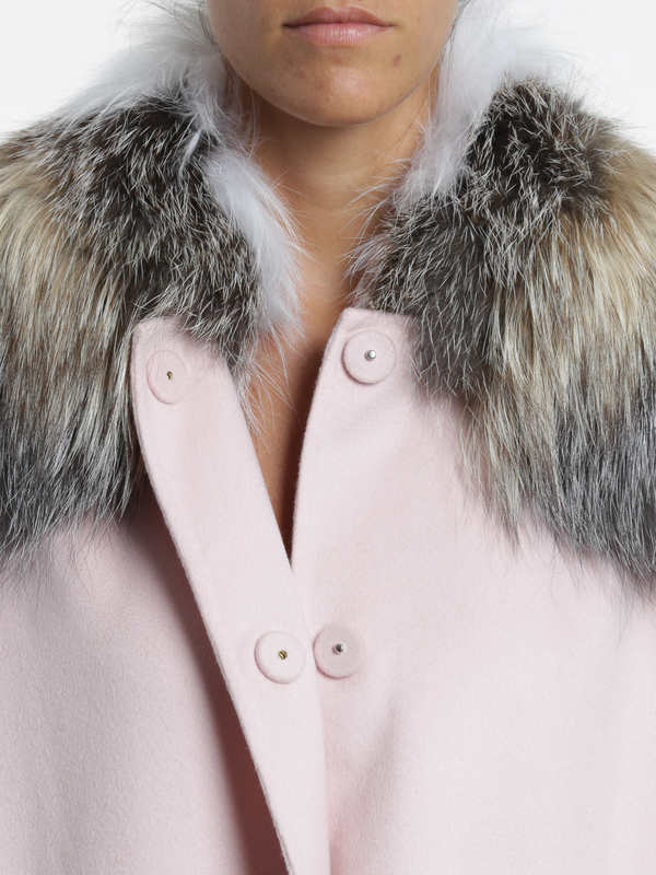 knee length coats shop online Coat with fox fur collar coat