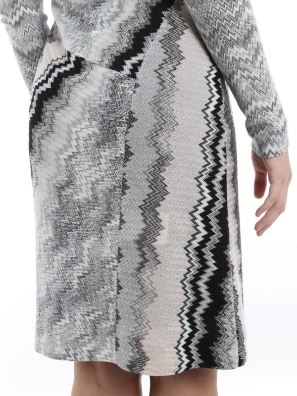 knee length dresses shop online Chevron pattern wrap dress