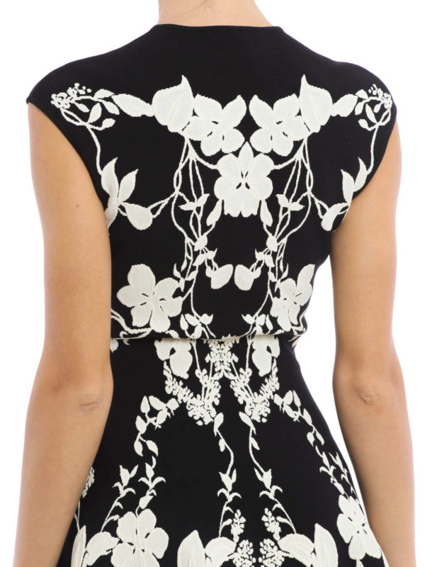 knee length dresses shop online Floral embossed pattern dress