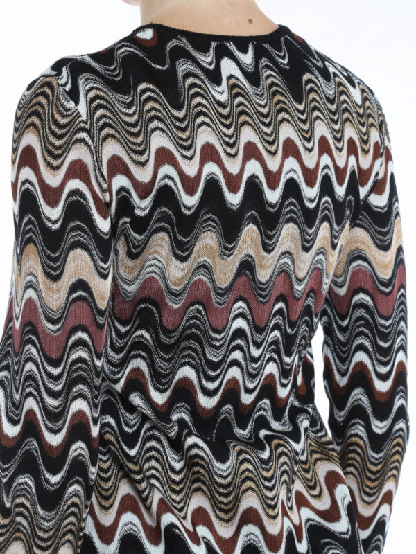 knee length dresses shop online Wave pattern V neck dress